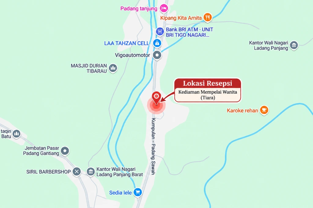 Denah Lokasi Resepsi - Kediaman Mempelai Wanita (Tiara)